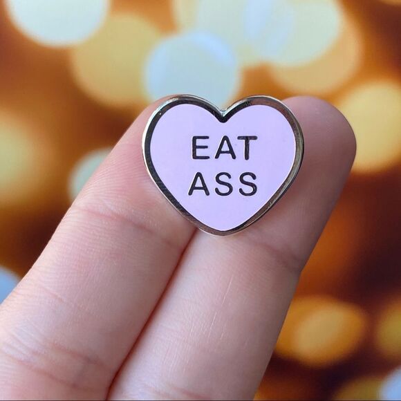 Eat Ass Small Enamel Pin/ Brooch - Picture 1 of 6